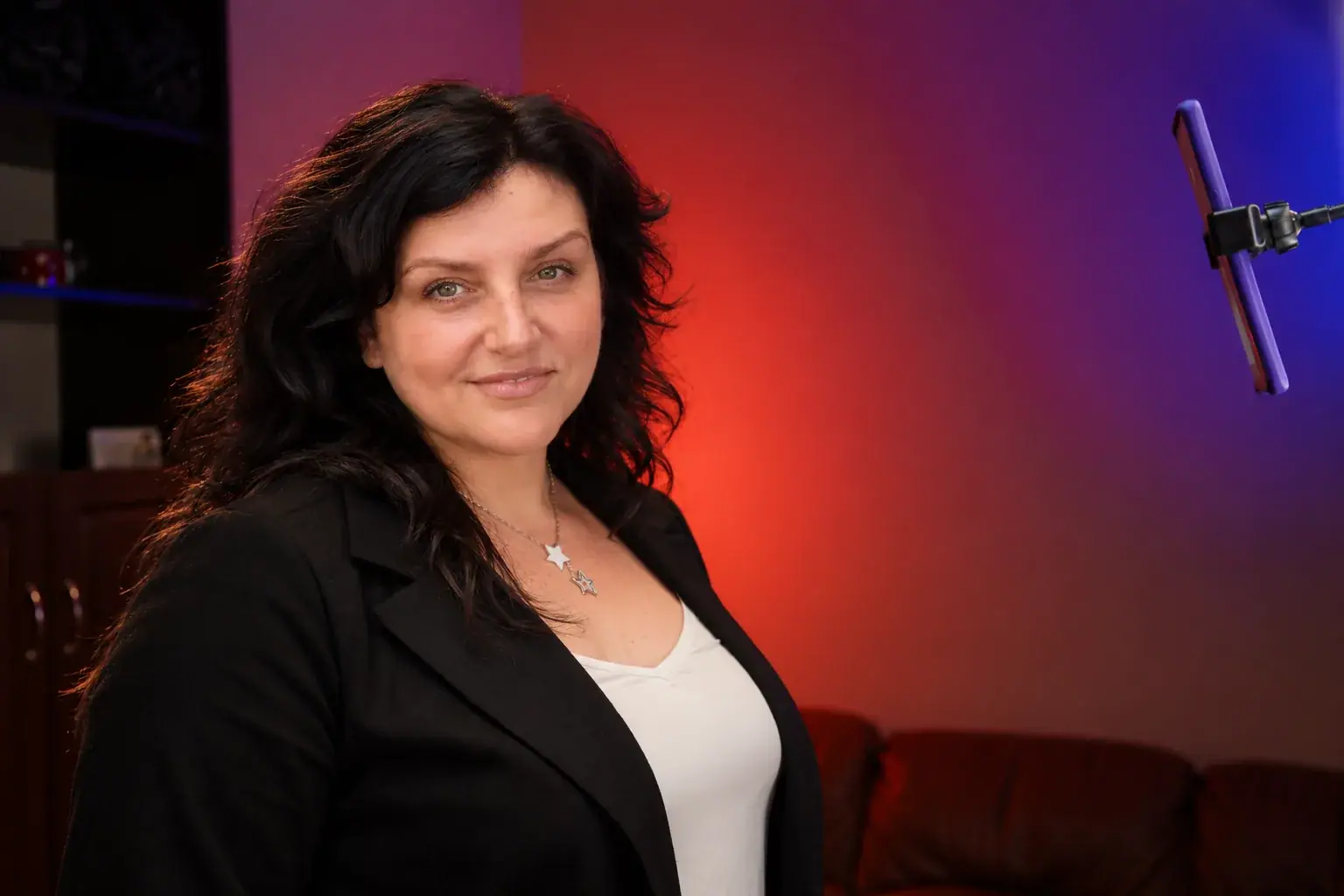 Anna Shyman in the centre's studio before an online meeting